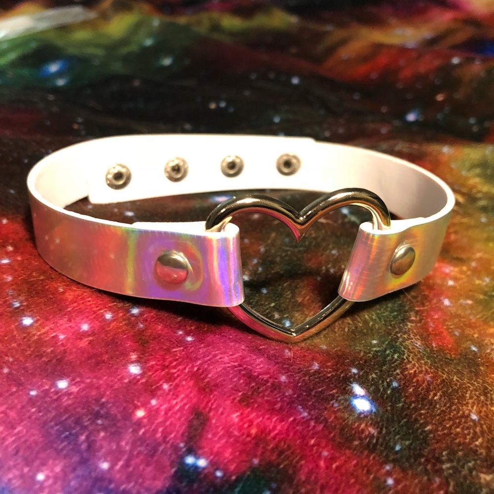 **SALE!** Holographic Heart Choker